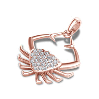 atjewels Sea Crab Pendant For Men's in 18K Rose Gold On .925 Silver White Zirconia MOTHER'S DAY SPECIAL OFFER - atjewels.in