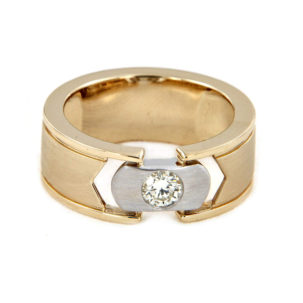 atjewels 18K White & Yellow Gold Over .925 Sterling Silver Cocktail Band Ring MOTHER'S DAY SPECIAL OFFER - atjewels.in