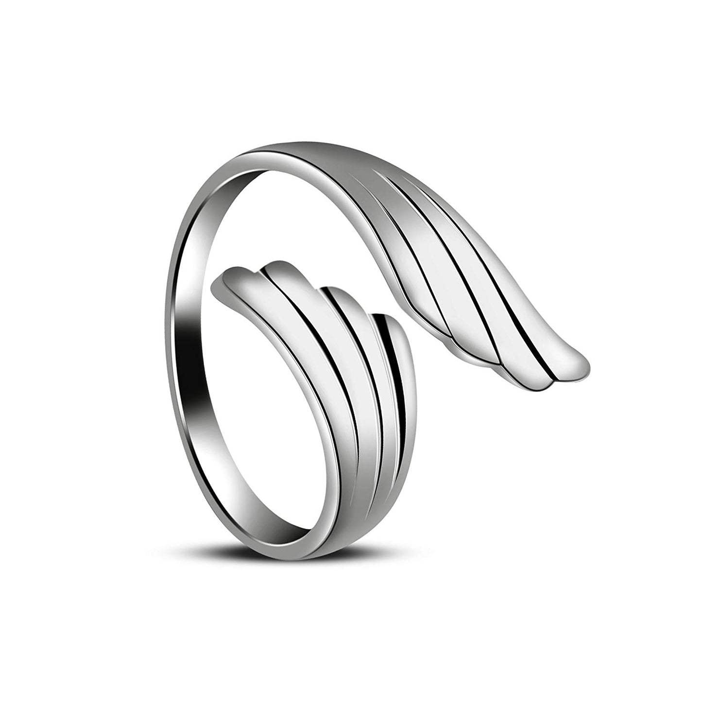 atjewels Adjustable ToeRing in 14K White Gold Plated On Silver For Women - atjewels.in