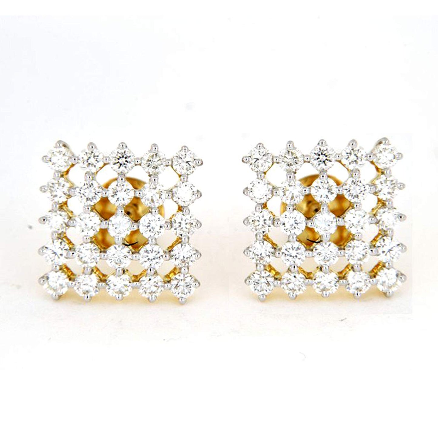atjewels 18k Yellow Gold Plated on .925 Sterling Silver Stud Earrings With White CZ MOTHER'S DAY SPECIAL OFFER - atjewels.in