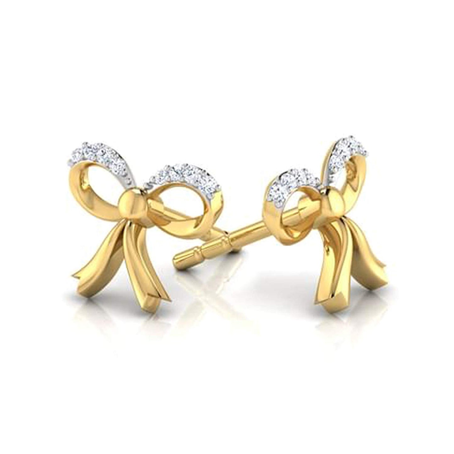 atjewels Round White CZ Bow Stud Earrings 925 Sterling Silver For Women's MOTHER'S DAY SPECIAL OFFER - atjewels.in