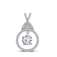 atjewels 14K White Gold Over 925 Sterling With Round Choose Varition Halo Pendant MOTHER'S DAY SPECIAL OFFER - atjewels.in