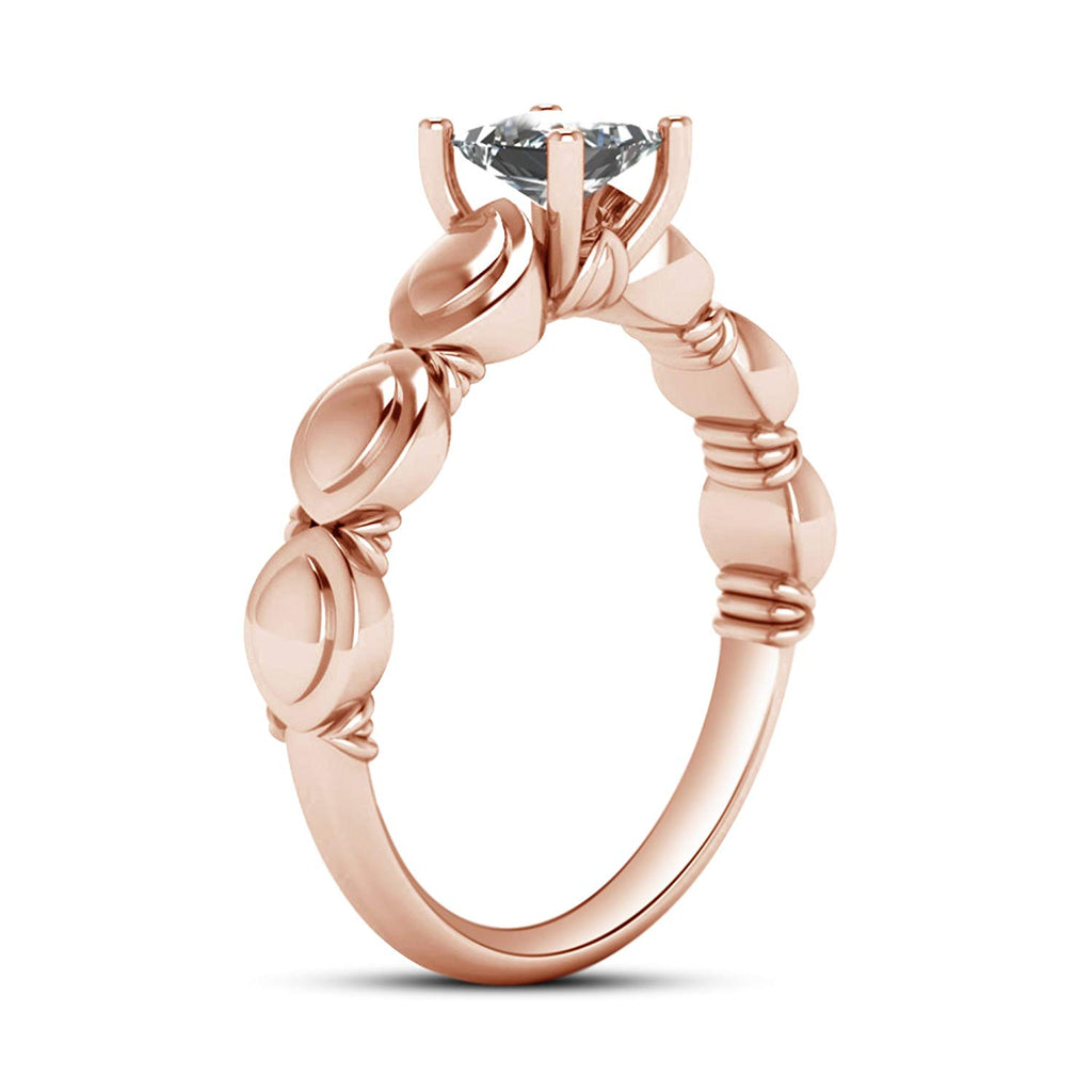 atjewels Princess Cut White Cubic Zirconia with 18K Rose Gold Over 925 Sterling Solitaire Engagement Ring For Women's MOTHER'S DAY SPECIAL OFFER - atjewels.in