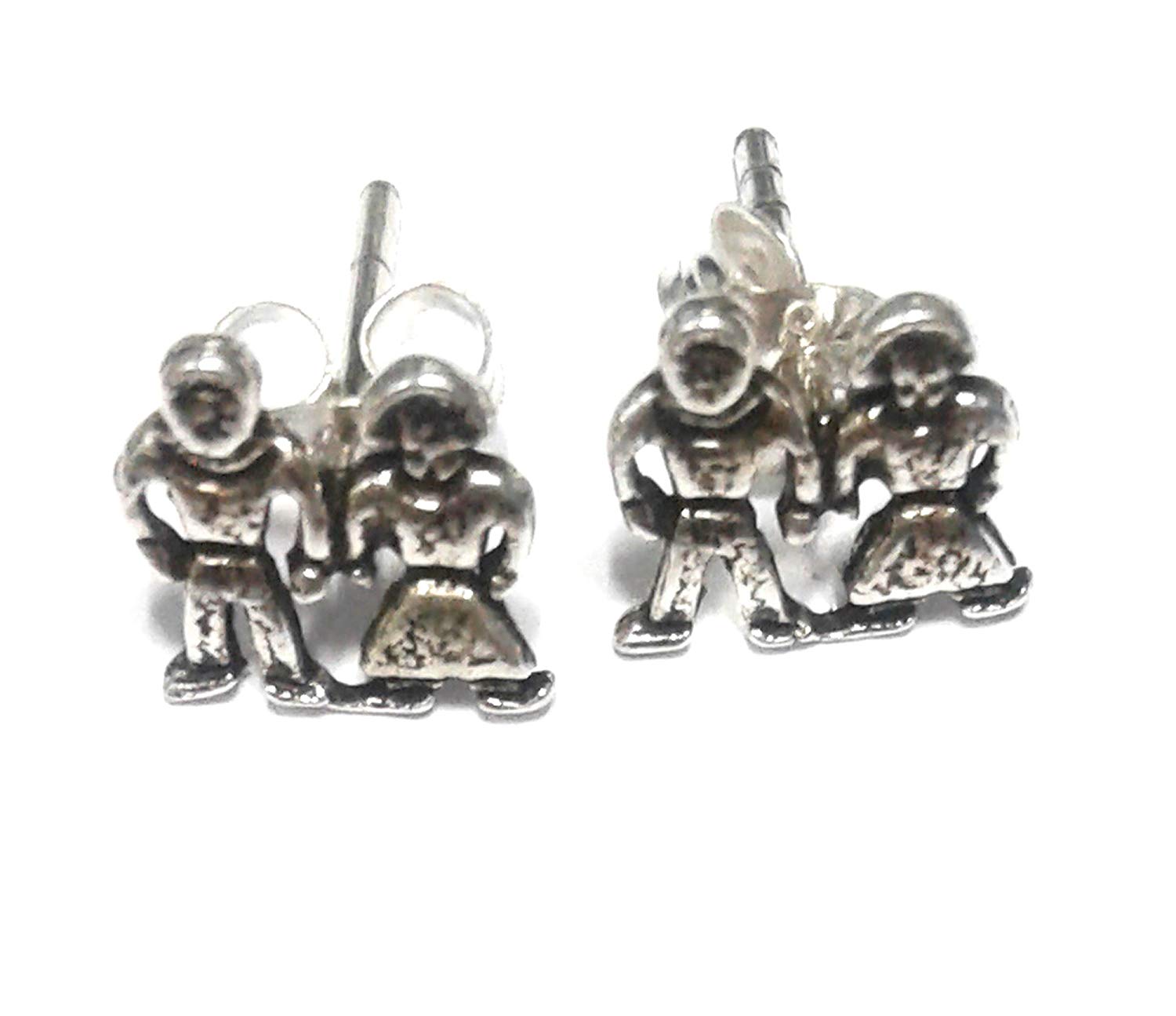 atjewels Oxidised .925 Sterling Silver Stud Earrings For Girl's and Women's For MOTHER'S DAY SPECIAL OFFER - atjewels.in