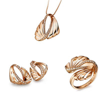 atjewels Round Cut White CZ 14k Rose Gold Over .925 Sterling Silver Cocktail Pendant, Earrings & Ring For Girl's & Women's - atjewels.in