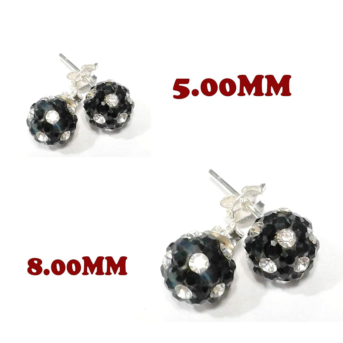 atjewels Round Cut Crystal Sterling Silver Pave Ball Stud Earrings, Crystal Fireball Disco Ball Earrings 1 Pair For Girl's and Women's Fancy Party Wear Earrings - atjewels.in