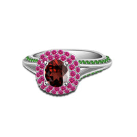 Multicolor Oval & Round CZ Platinum Over Sterling Disney Princess Ariel Ring Size US 7 MOTHER'S DAY SPECIAL OFFER - atjewels.in