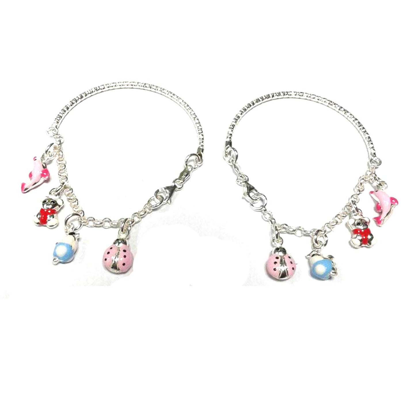 atjewels .925 Sterling Silver Charm 1 Pair of Bracelet & Anklets For Kid's For MOTHER'S DAY SPECIAL OFFER - atjewels.in