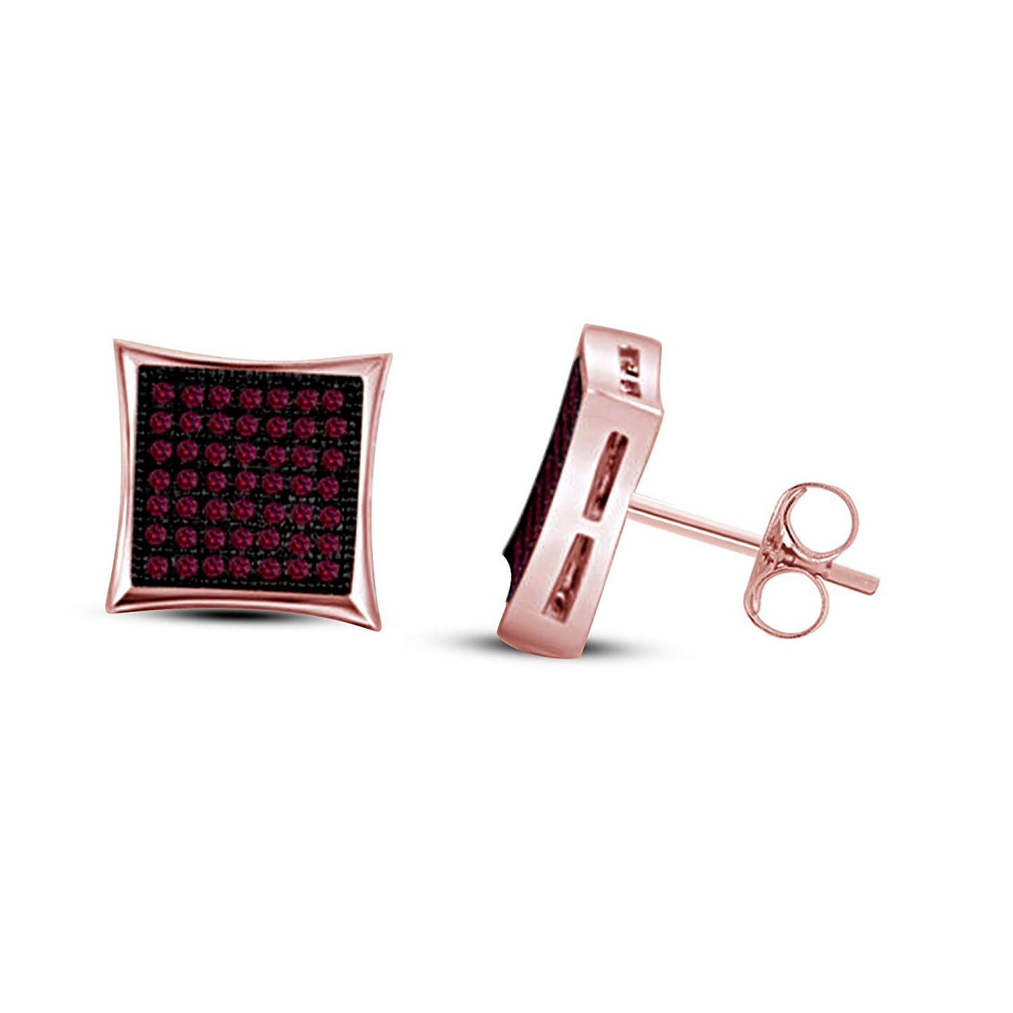 Gorgeous Two Tone Gold Plated 925 Sterling Silver Pink Sapphire Kite Shape Stud Earrings From atjewels MOTHER'S DAY SPECIAL OFFER - atjewels.in