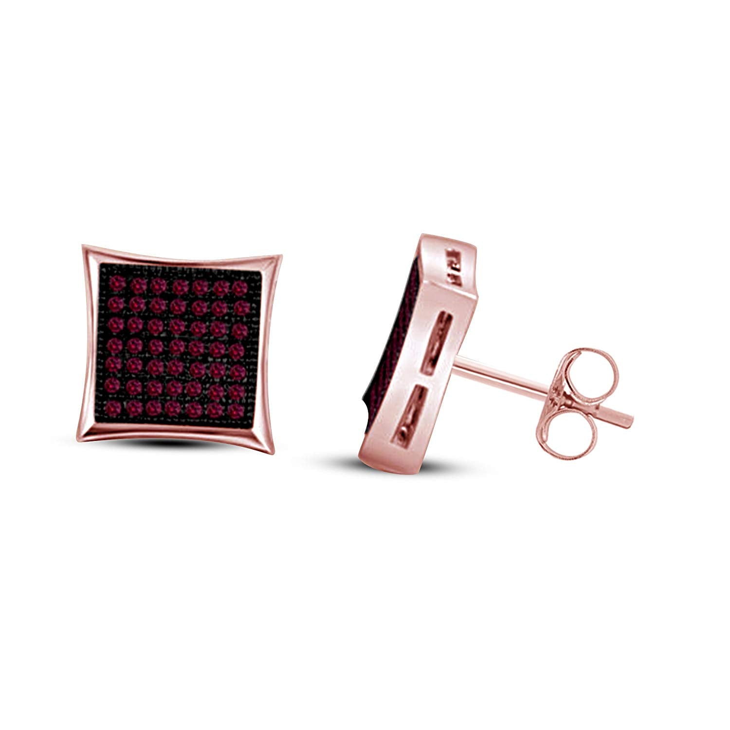 Gorgeous Two Tone Gold Plated 925 Sterling Silver Pink Sapphire Kite Shape Stud Earrings From atjewels MOTHER'S DAY SPECIAL OFFER - atjewels.in