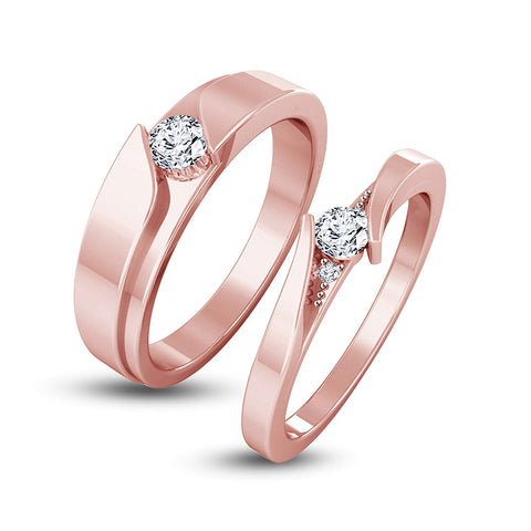 Rose Gold Better Half Couple Rings - Buy Now From Silberry