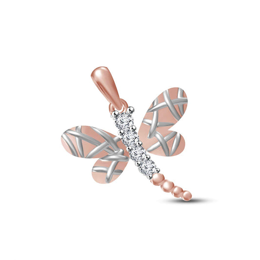 atjewels Christmas Offer 18K Rose and White Gold Over 925 Sterling White CZ Fashion Butterfly Pendant MOTHER'S DAY SPECIAL OFFER - atjewels.in