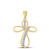 atjewels 18K Yellow Gold Over 925 Sterling White CZ Fashion Cross Pendant MOTHER'S DAY SPECIAL OFFER - atjewels.in