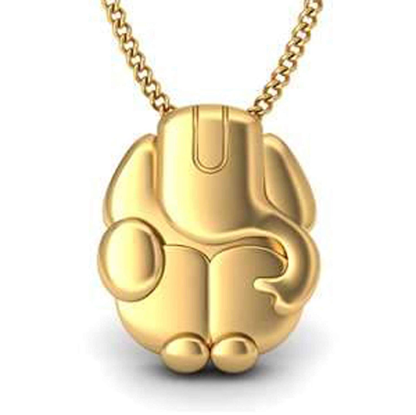 atjewels Ganesh Festival Special 14K Two Tone Gold Plated .925 Steling Silver Round Cut White Cubic Zirconia Without Chain Ganesh Pendant MOTHER'S DAY SPECIAL OFFER - atjewels.in