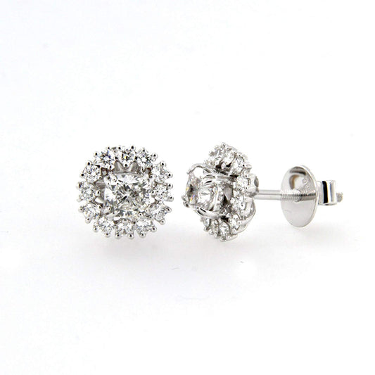 atjewels 14k White Gold Plated 925 Sterling Silver White CZ Flower Stud Earrings For Women's MOTHER'S DAY SPECIAL OFFER - atjewels.in