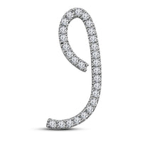 Mothers Day 14K White Gold Over .925 Sterling Silver White Cubic Zirconia Alphabet I Letter Pendant Pave Set - atjewels.in