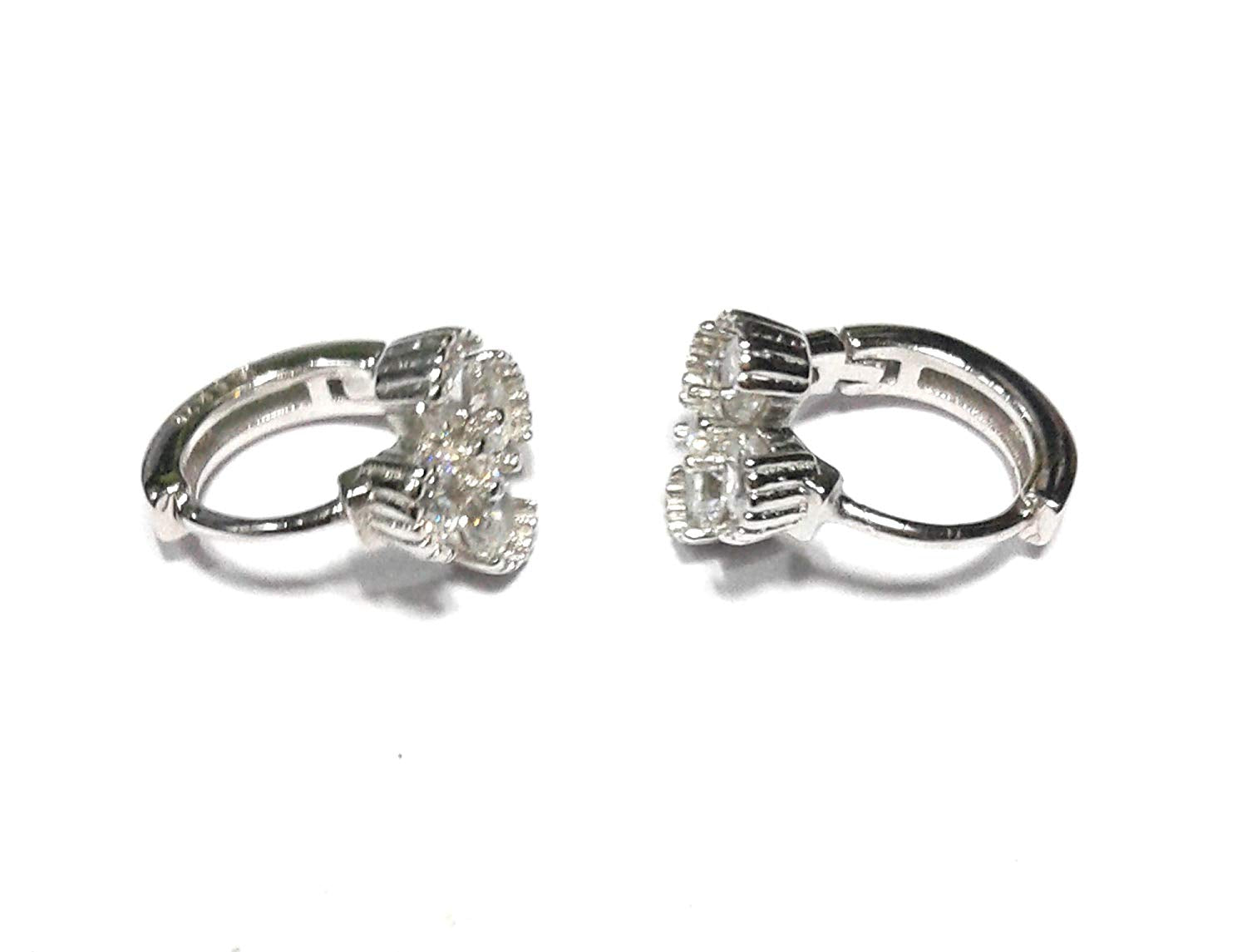 atjewels Round Cut White CZ 925 Sterling Silver Hoop Earrings For Girl's and Women's For MOTHER'S DAY SPECIAL OFFER - atjewels.in