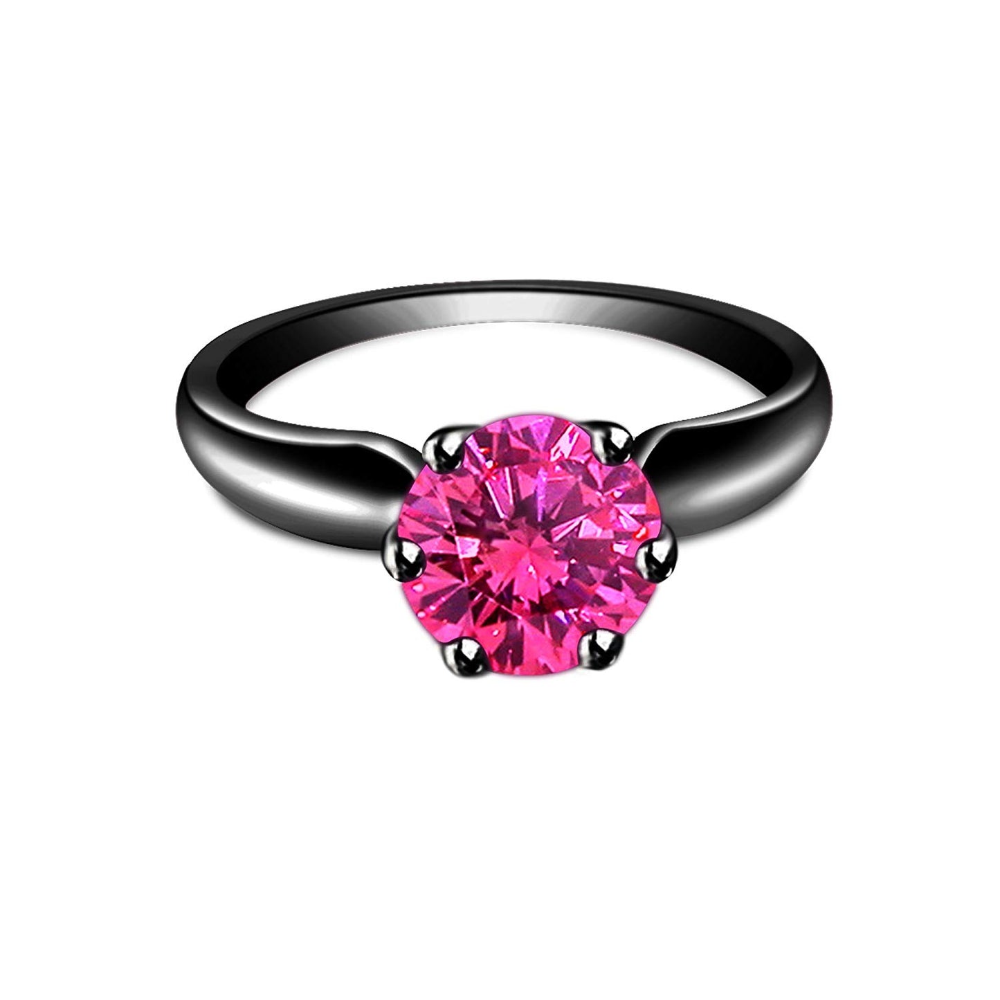 atjewels Round Cut Multi-Color Gemstone .925 Sterling Silver Solitaire Engagement Ring For Women's and Girl's For Diwali Special - atjewels.in