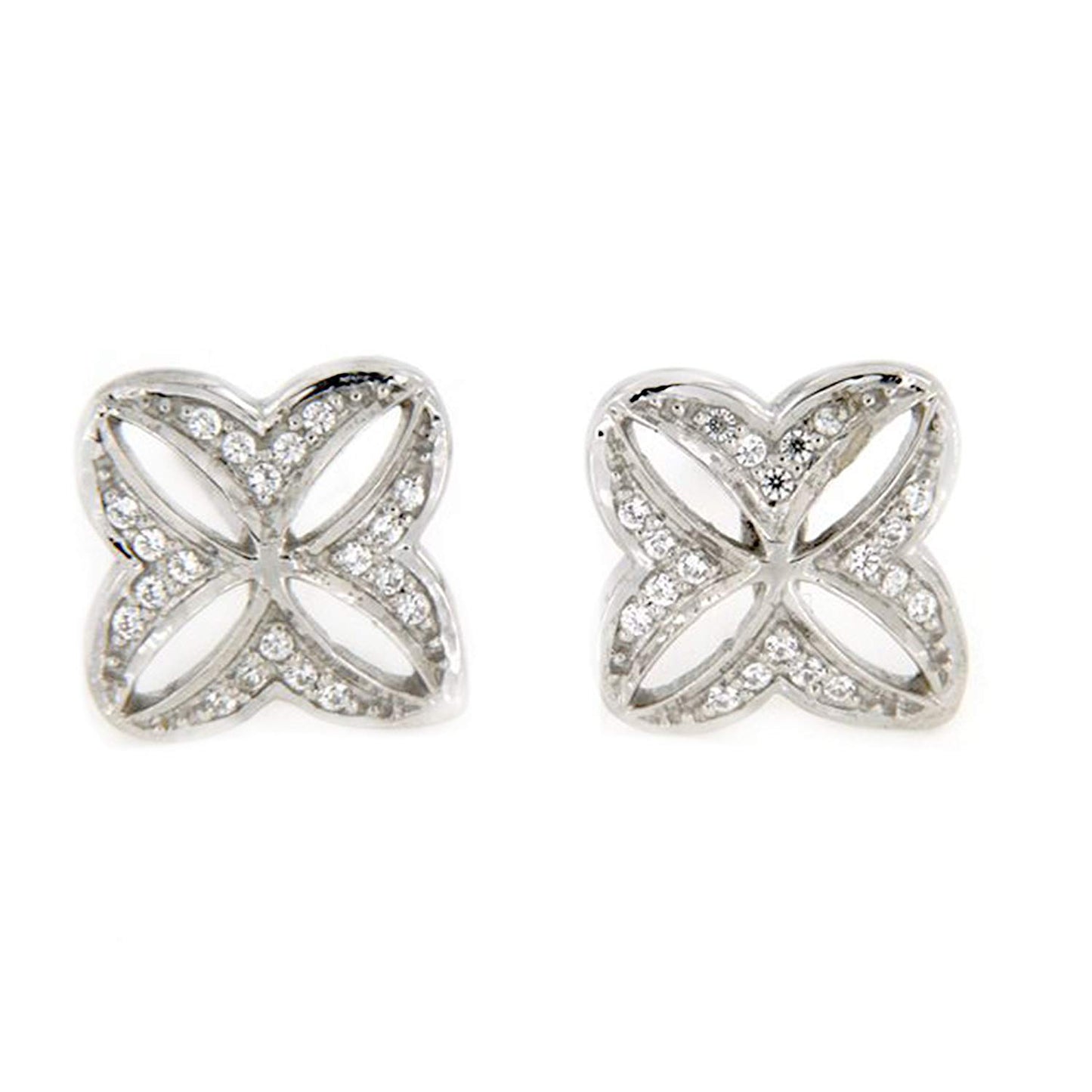 atjewels 18K White Gold Over 925 Sterling Siver White CZ Post Back Wedding Stud Earring MOTHER'S DAY SPECIAL OFFER - atjewels.in