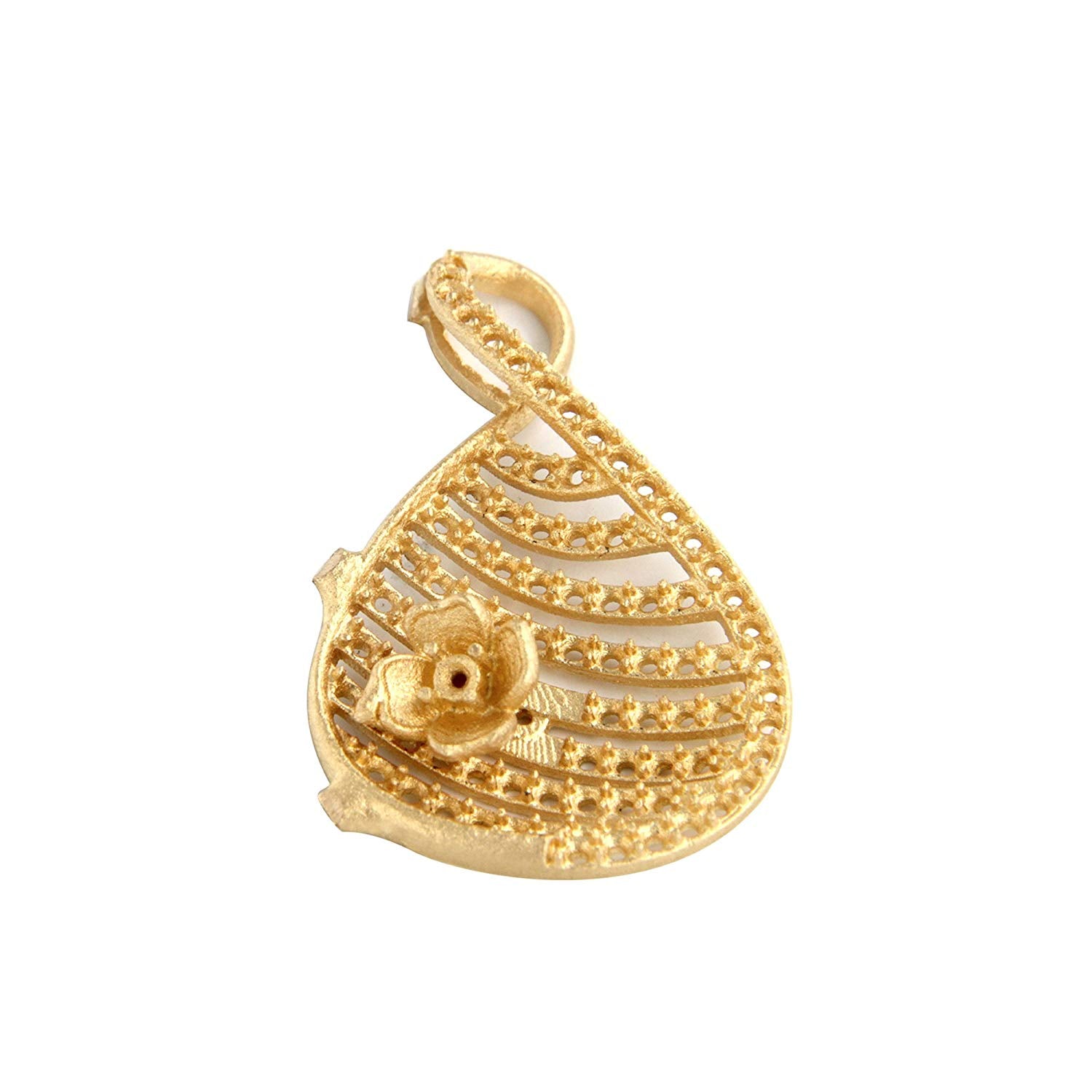 atjewels 14K Yellow Gold Over 925 Silver Mounting Pendant and Earrings Set For Women's MOTHER'S DAY SPECIAL OFFER - atjewels.in
