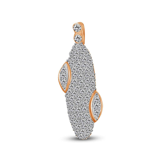 atjewels Round Cut White CZ 14k Rose Gold Over .925 Sterling Silver Pendant For Girl's & Women's For MOTHER'S DAY SPECIAL OFFER - atjewels.in