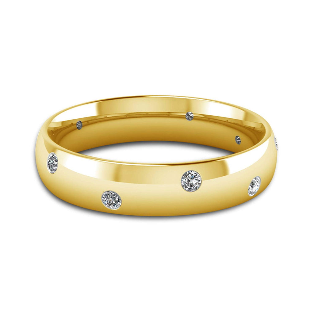 atjewels Special Offers Round White Zirconia 14k Yellow Gold Over .925 Sterling Eternity Band Ring MOTHER'S DAY SPECIAL OFFER - atjewels.in