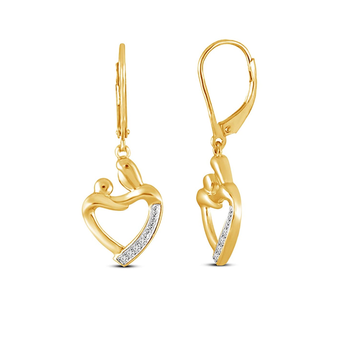 atjewels Valentine Special 18K Yellow Gold Plated on 925 Silver Round Multi Color Stone Mom and Baby Earrings - atjewels.in