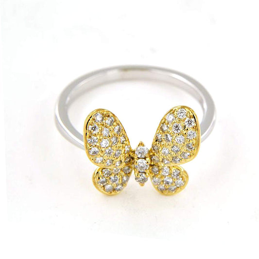 atjewels Solid .925 Sterling Silver Round Cut White Cubic Zirconia Butterfly Ring for Free Shipping MOTHER'S DAY SPECIAL OFFER - atjewels.in