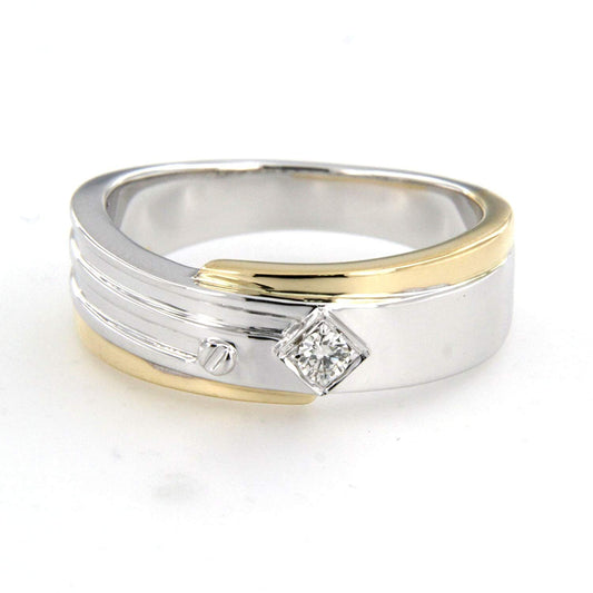 atjewels 18K Two Tone Gold Over 925 Sterling Silver Round White CZ Gent's Solitaire Band Ring MOTHER'S DAY SPECIAL OFFER - atjewels.in