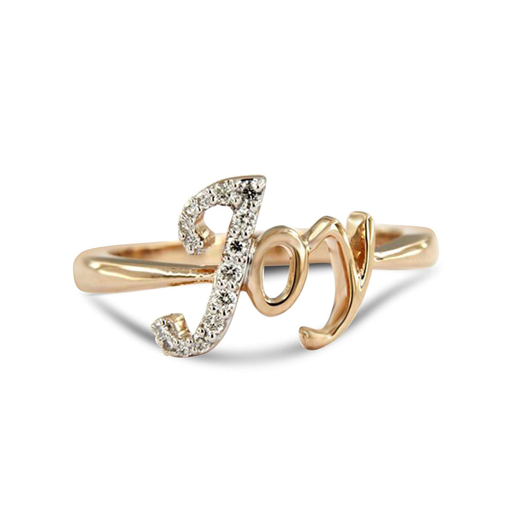 atjewels 14K Rose Gold Over .925 Sterling Silver with White Round Zirconia Joy Ring For Unisex MOTHER'S DAY SPECIAL OFFER - atjewels.in