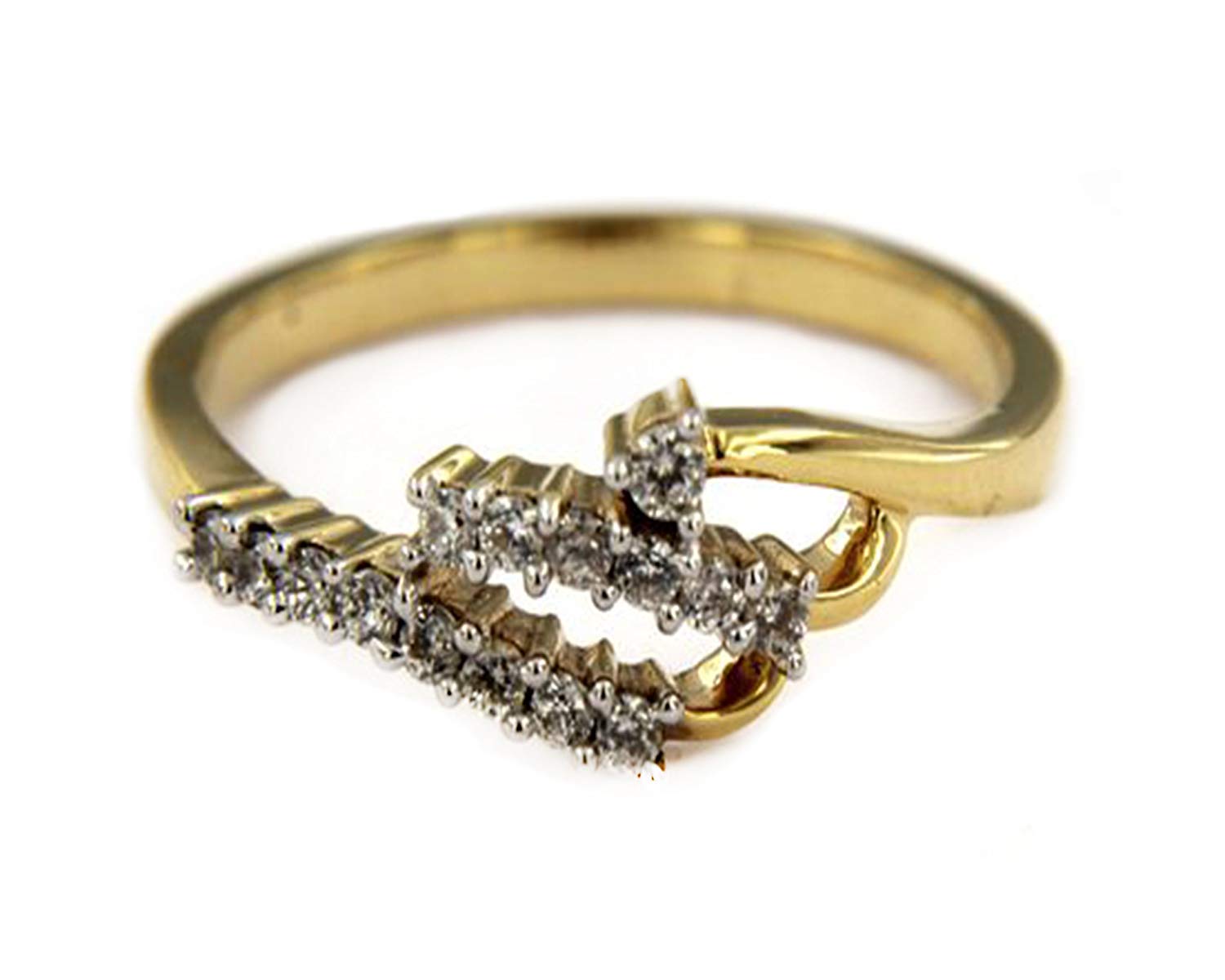 atjewels 14K Yellow Gold Over 925 Sterling Silver 0.32 TCW with Round White CZ Engagement Ring MOTHER'S DAY SPECIAL OFFER - atjewels.in