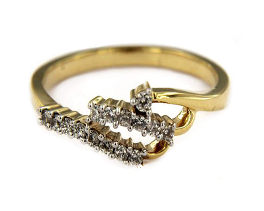 atjewels 14K Yellow Gold Over 925 Sterling Silver 0.32 TCW with Round White CZ Engagement Ring MOTHER'S DAY SPECIAL OFFER - atjewels.in