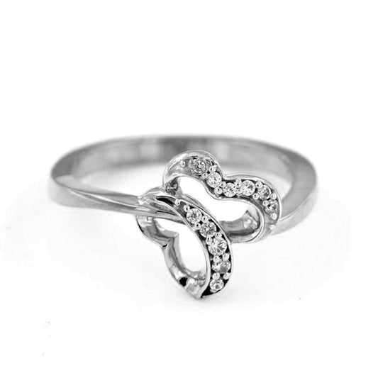 atjewels 14K White Gold Over 925 Sterling Silver Round Zirconia Beautiful butterfly Ring MOTHER'S DAY SPECIAL OFFER - atjewels.in