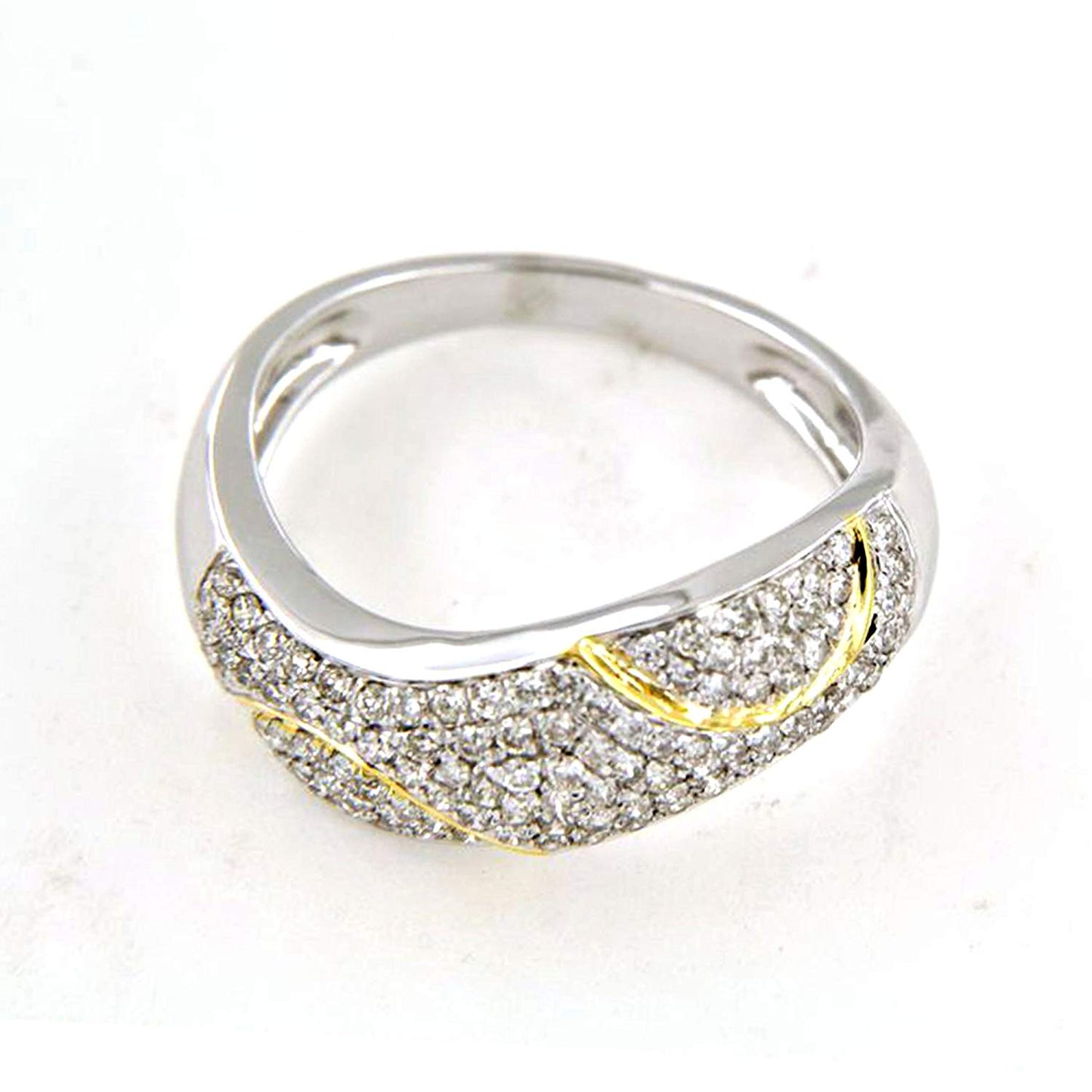atjewels Two Tone Over 925 Sterling Silver White Round Zirconia Dome Ring MOTHER'S DAY SPECIAL OFFER - atjewels.in