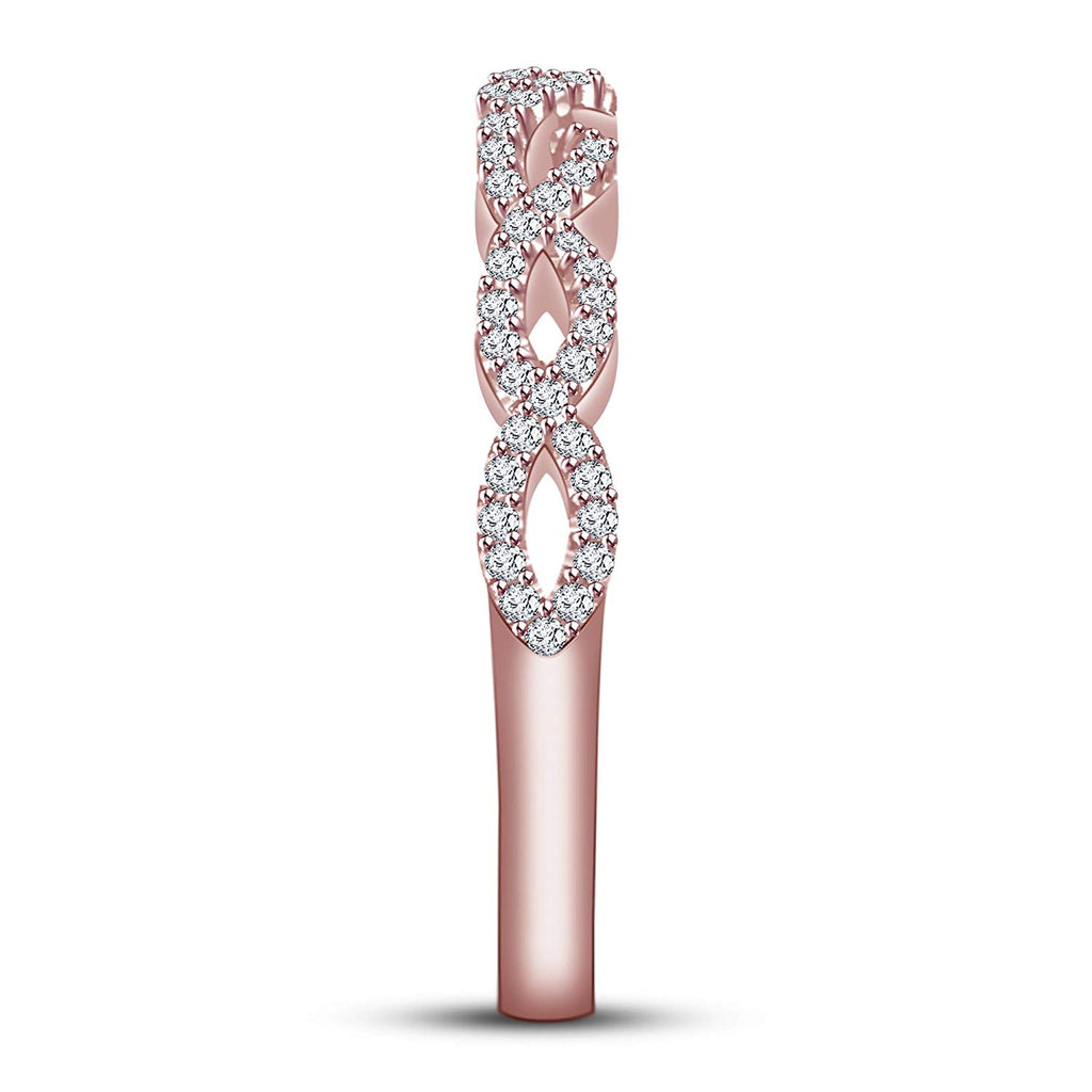 atjewels 0.51CT 14K Rose Gold Over .925 Sterling Silver White Zircon Infinity Band Ring 6 MOTHER'S DAY SPECIAL OFFER - atjewels.in