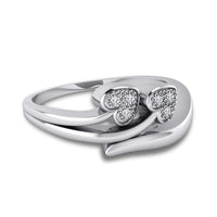 atjewels 18K White Gold On .925 Sterling Silver White Zirconia Bypass Ring for Women's MOTHER'S DAY SPECIAL OFFER - atjewels.in