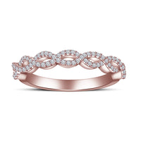 0.51 CT 14K Rose Gold Over 925 Sterling Silver Round Cut White Cubic Zircon Diamond Infinity Band Engagement Wedding Ring for Women's - atjewels.in