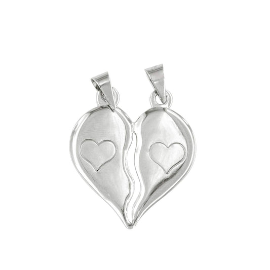atjewels .925 Sterling Silver Brekable Heart Pendant For Men's & Women's MOTHER'S DAY SPECIAL OFFER - atjewels.in