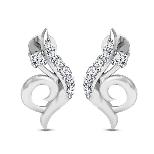 atjewels Solid 925 Sterling Silver Round Cut White CZ Post & Butterfly New Fashion Stud Earrings MOTHER'S DAY SPECIAL OFFER - atjewels.in