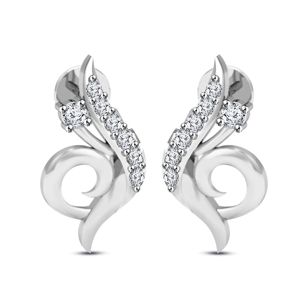 atjewels Solid 925 Sterling Silver Round Cut White CZ Post & Butterfly New Fashion Stud Earrings MOTHER'S DAY SPECIAL OFFER - atjewels.in
