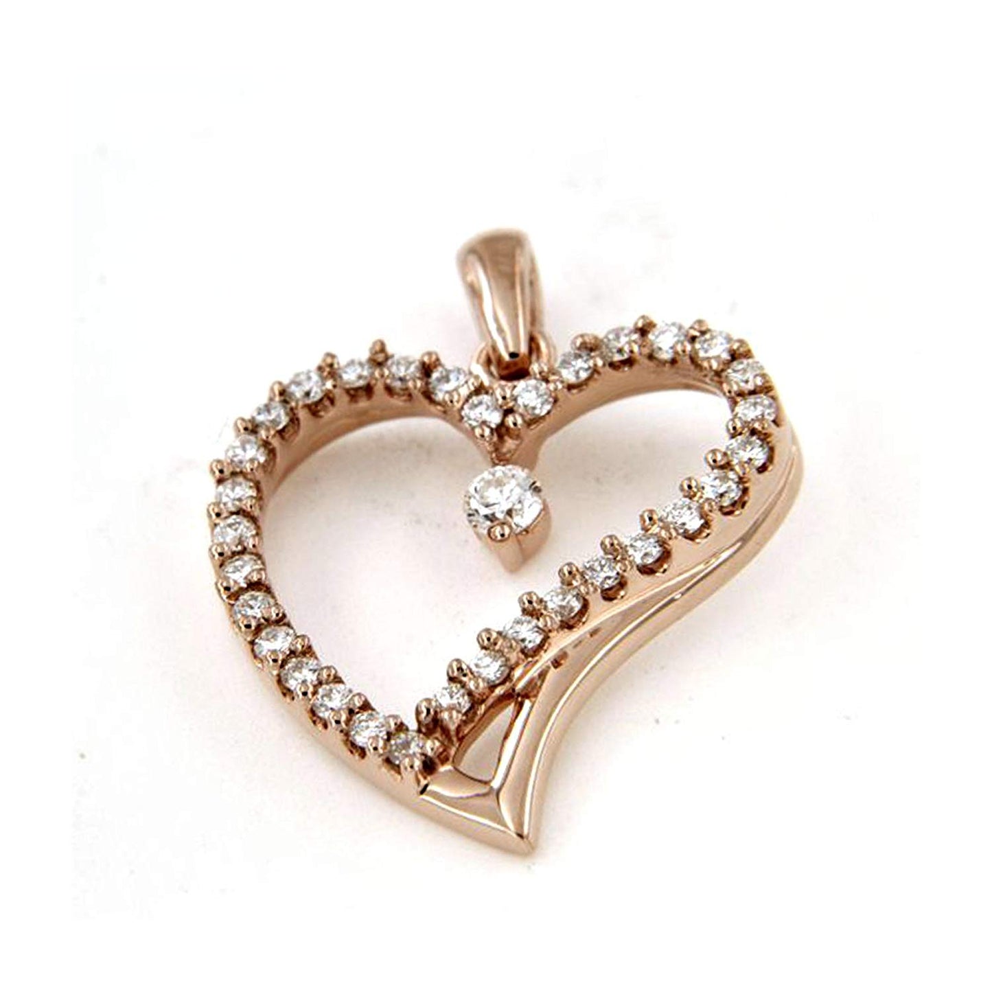atjewels 18K Rose Gold Over .925 Sterling Silver White CZ Heart Shape Pendant For Women's MOTHER'S DAY SPECIAL OFFER - atjewels.in