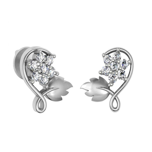 atjewels 18K Yellow Gold Over Sterling Round White CZ New Stylish Stud Earrings MOTHER'S DAY SPECIAL OFFER - atjewels.in