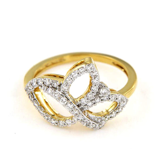 atjewels 14K Yellow Gold Over Sterling White CZ Diamond Queen Ring for Women's MOTHER'S DAY SPECIAL OFFER - atjewels.in