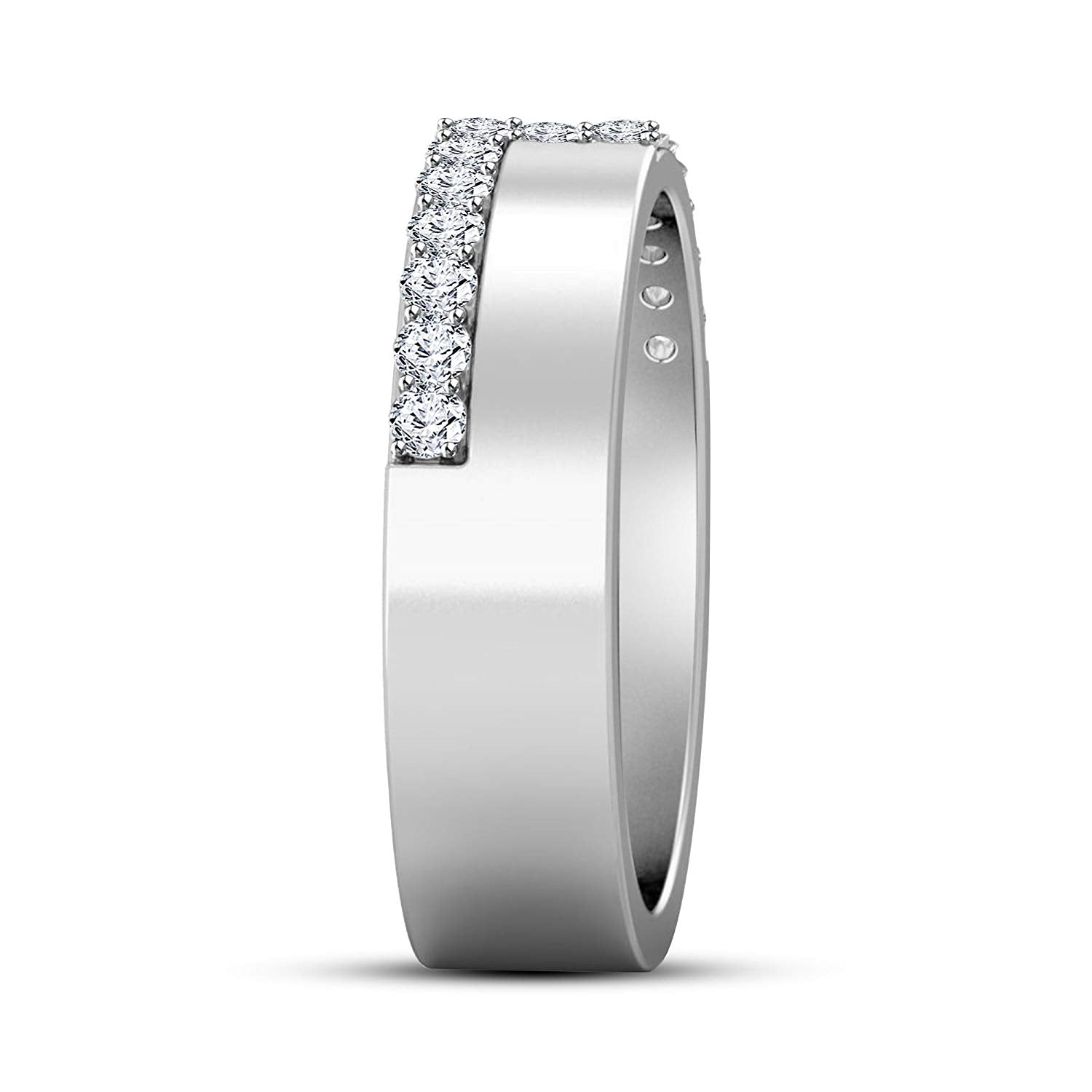 atjewels Unique Style Round Cut White CZ Engagement Men's Band Ring in Solid 925 Sterling Silver MOTHER'S DAY SPECIAL OFFER - atjewels.in