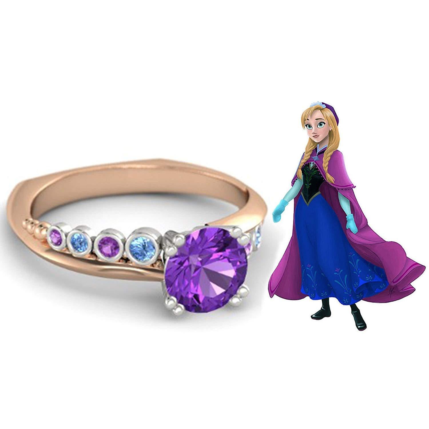 925 Sterling Silver Multicolor Zirconia  Princess Engagement Ring For Women's - atjewels.in