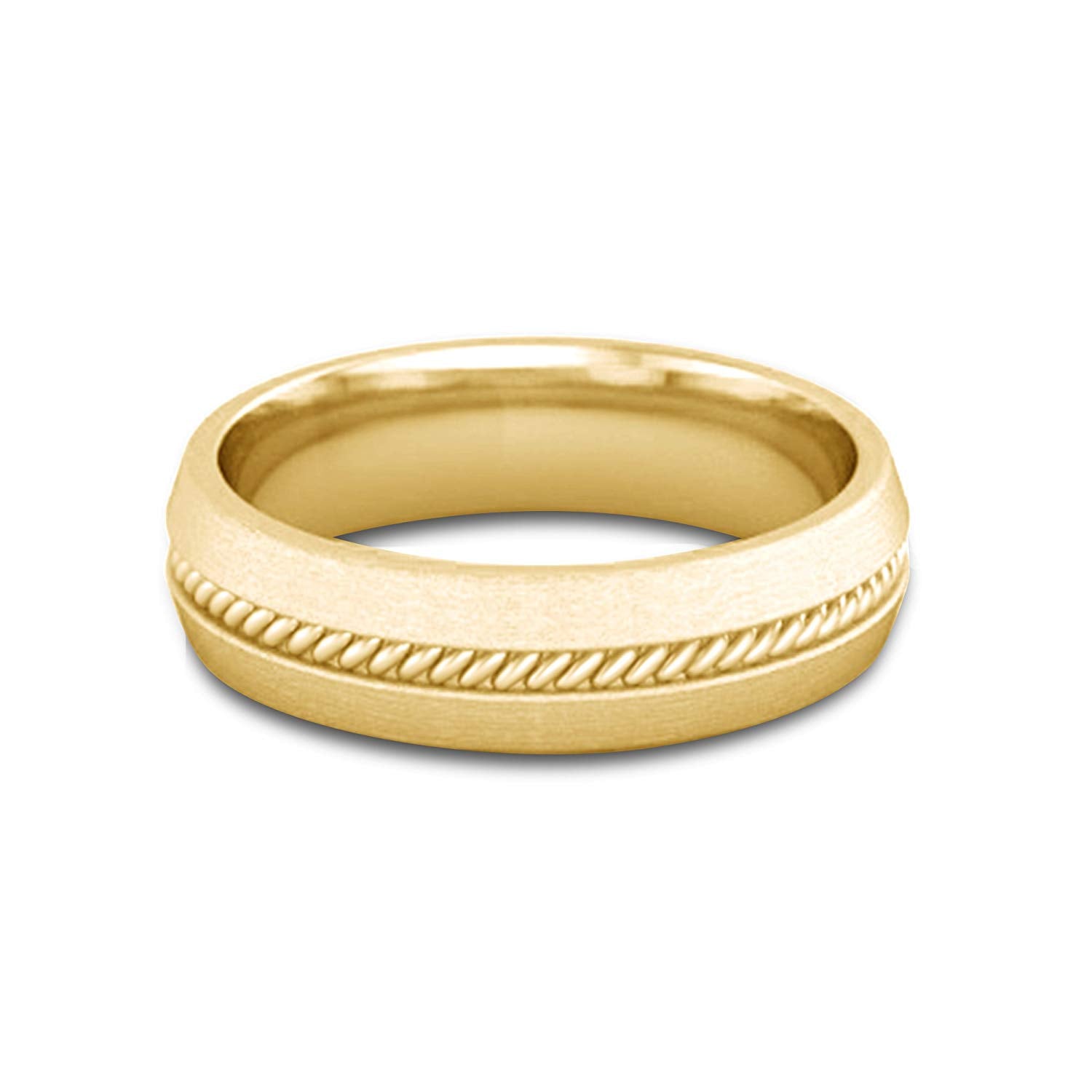 atjewels 18K Yellow Gold Over 925 Sterling Silver Plain Wedding Band Ring For Men's MOTHER'S DAY SPECIAL OFFER - atjewels.in
