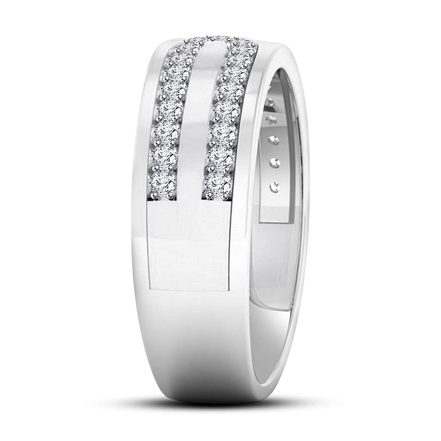 atjewels Round White Zirconia 14K White Gold Over 925 Silver Sterling Engagement Ring MOTHER'S DAY SPECIAL OFFER - atjewels.in