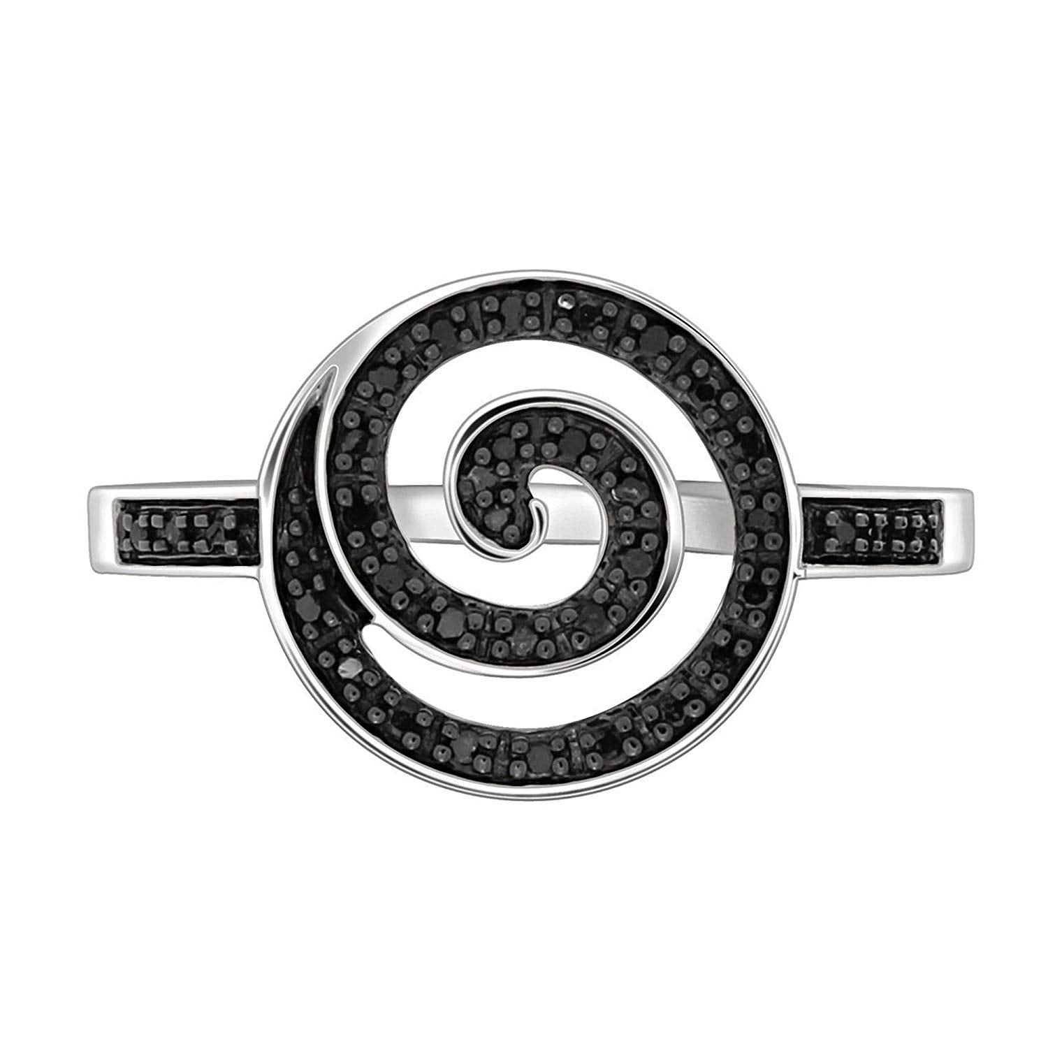 atjewels Round Cut Black CZ .925 Sterling Silver Ring For Women’s & Girl’s Holi Festival Special Offers - atjewels.in