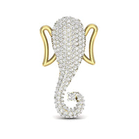 atjewels 18K Yellow Gold Plated on .925 Sterling Silver Round White Cubic Zirconia Ganesh Pendant MOTHER'S DAY SPECIAL OFFER - atjewels.in