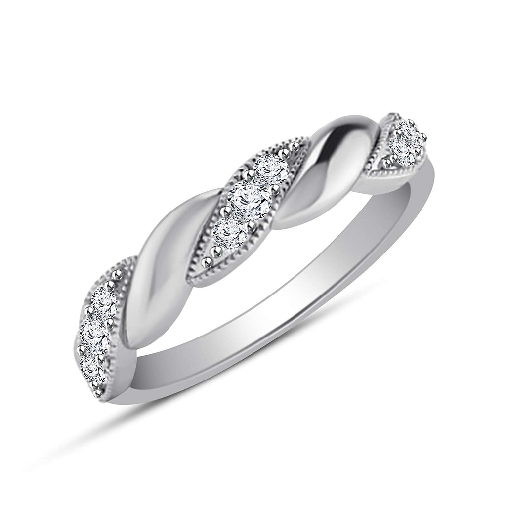 atjewels Round White Zirconia 925 Silver Sterling Engagement Ring MOTHER'S DAY SPECIAL OFFER - atjewels.in